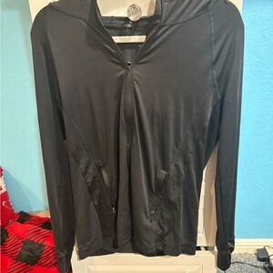 Athleta Black Zip-Up Hooded Jacket